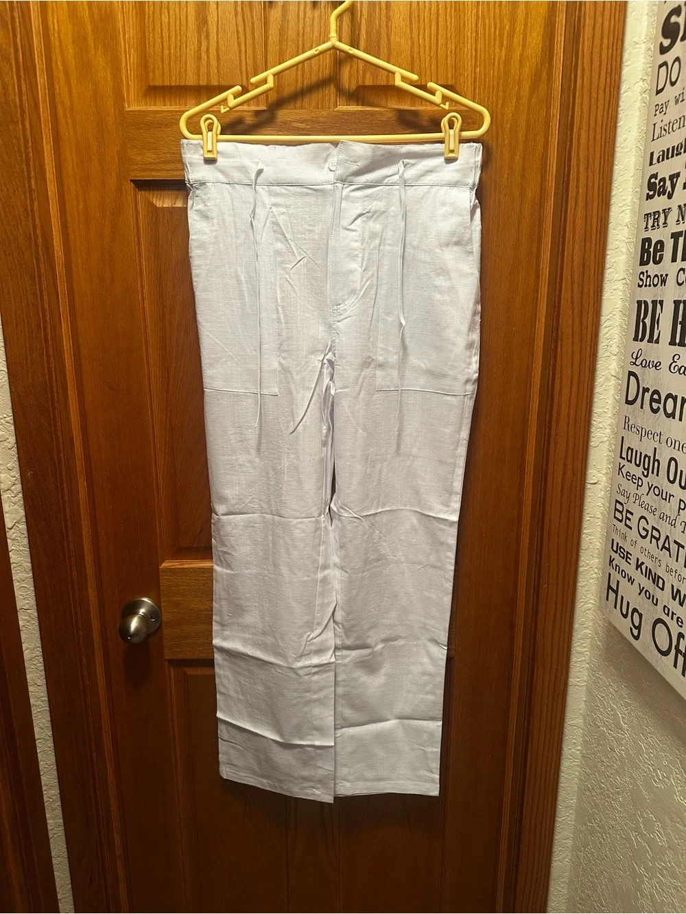 Psalter Men's White Drawstring Linen blend Pants sz.M